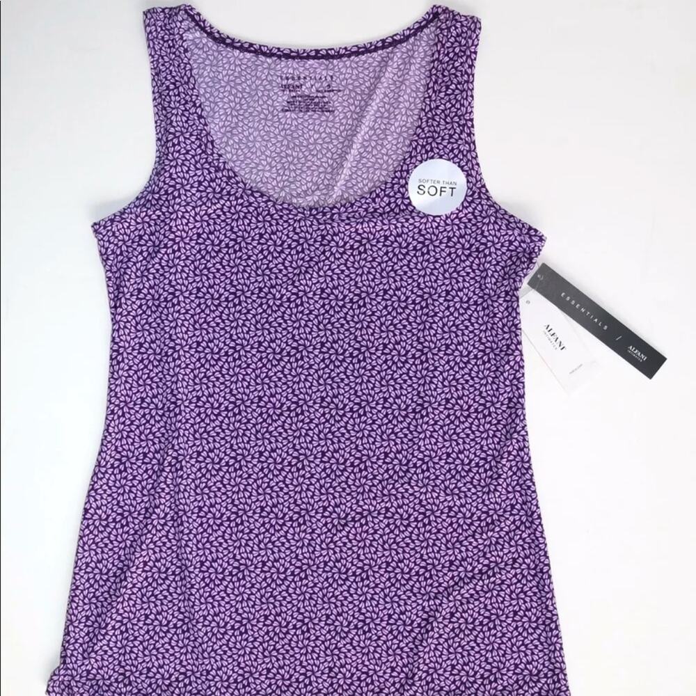 BNWT Alfani Intimates S Purple Mums Soft Knit Smooth Pajama Top